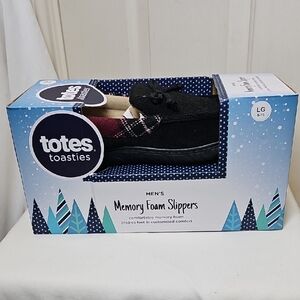 Totes Toasties Black Memory Foam Slippers